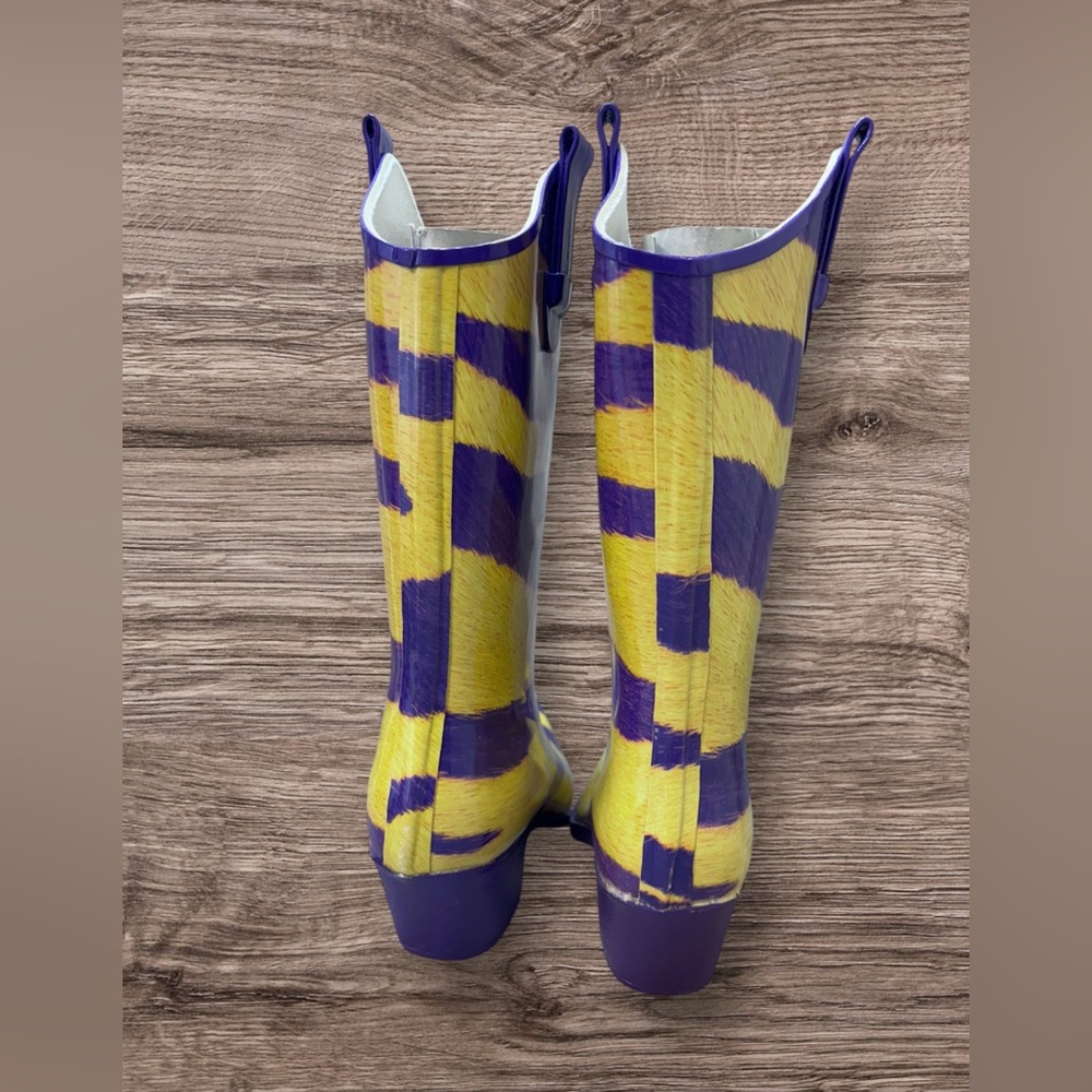 My Game Boots Rubber Waterproof Rain Boots LSU Tigers LA Lakers Cowgirl Size 7 - Picture 2 of 7